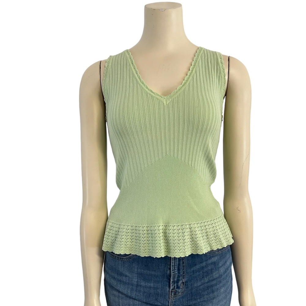 Cinnamon Girl‎ Hawaii Mint Green Knit Tank Top Womens Large NEW.